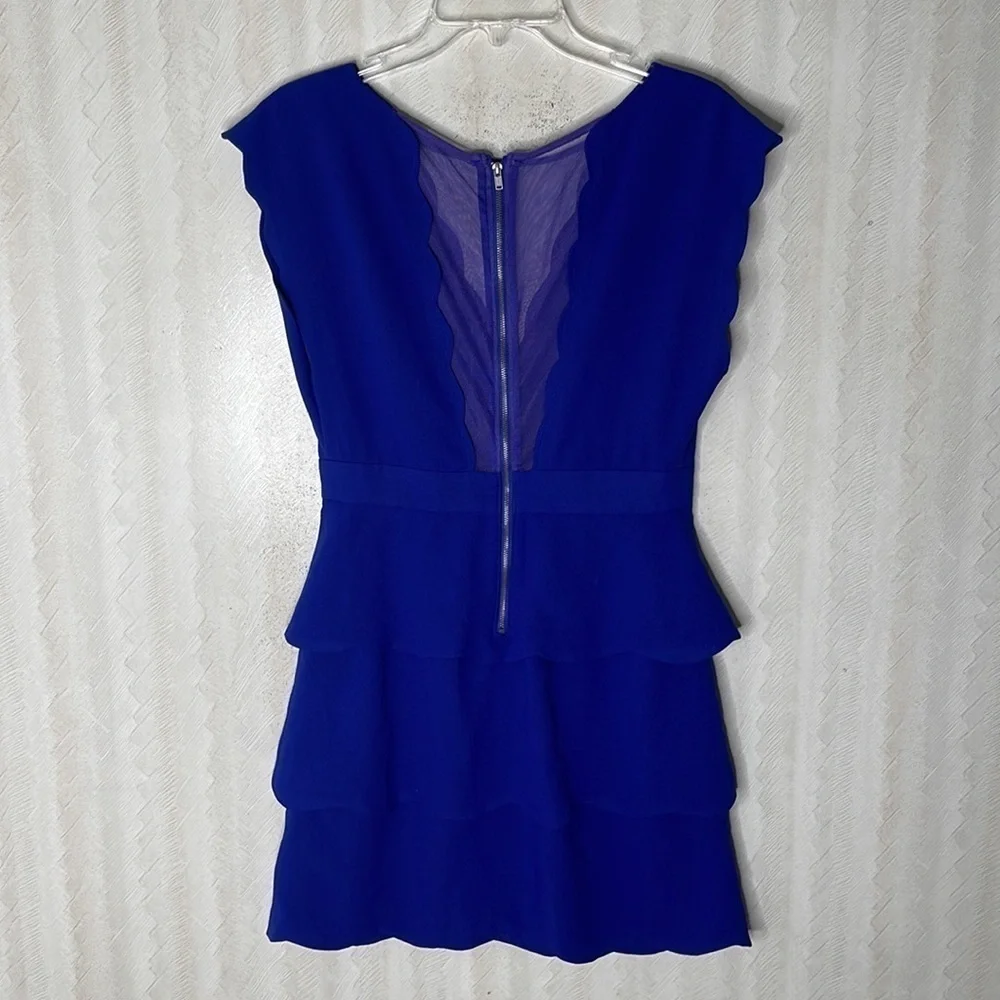 URBAN OUTFITTERS DAZZLING Blue Dress scalloped trim Size medium - Picture 3 of 5